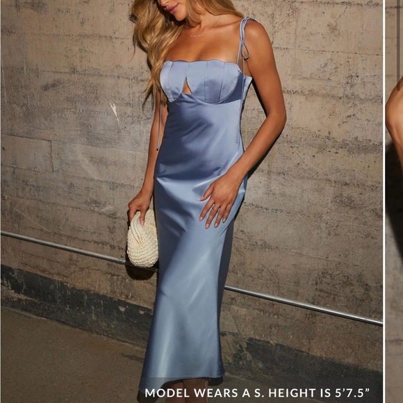 Summer somewhere midi slip dress, blue 💙 - Picture 3 of 7